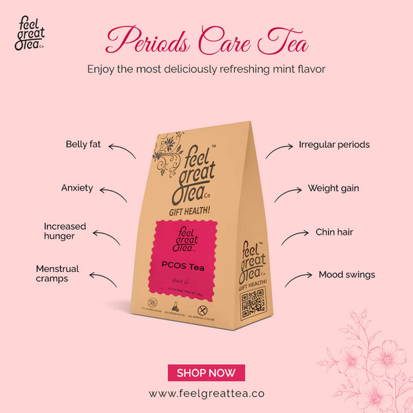 Periods Care Tea - Pack of 3 - Flat 30% Off - Premium Teas from Feel Great Tea Co. - Just 7500! Shop now at Feel Great Tea Co.