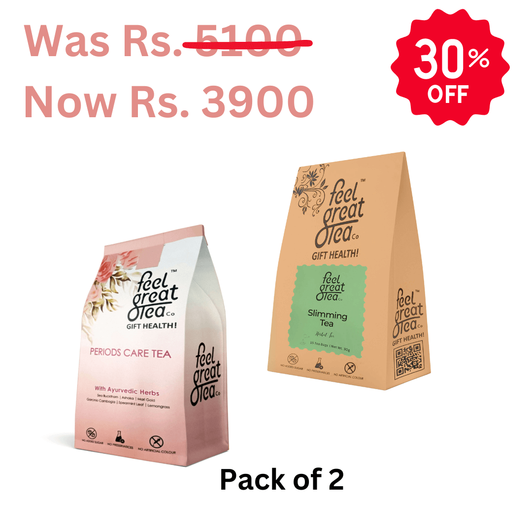 Slimming Tea 50 Gram & Periods Care Tea  - Pack of 2 - Flat 30% off - Premium Teas from Feel Great Tea Co. - Just 3898! Shop now at Feel Great Tea Co.